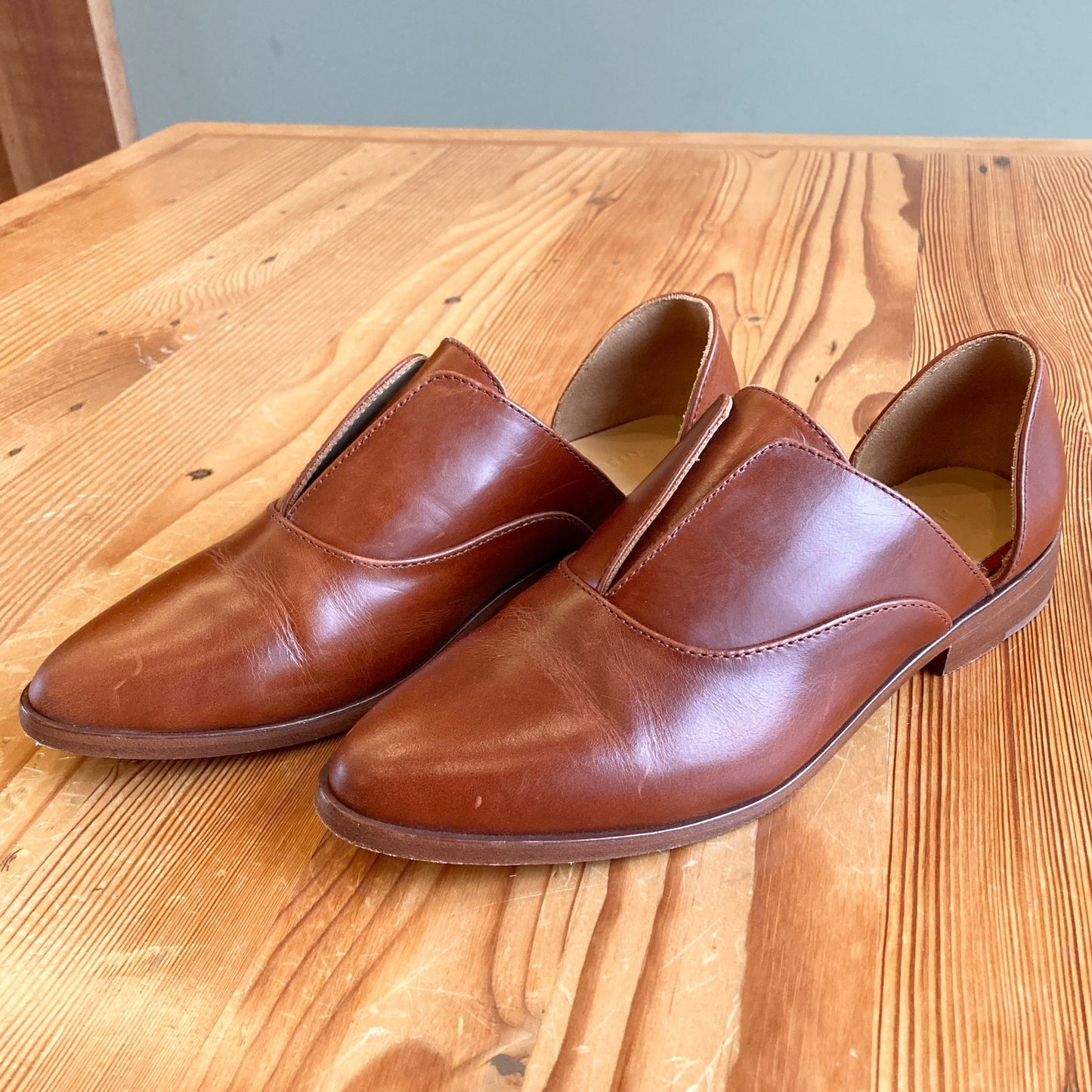 9 - Nisolo Brandy Brown Oxford 2.0 Emma D'Orsay Flats Shoes 0212SW