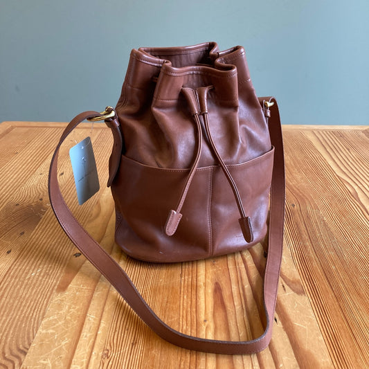Coach 4151 Tan Brown Leather Vintage Thompson Drawstring Bucket Bag 0308LS