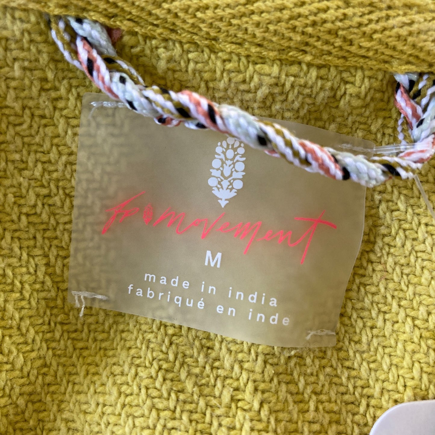 M - FP Movement $128 Free People Yellow Hooded Pullover Sweater NEW 1122CT