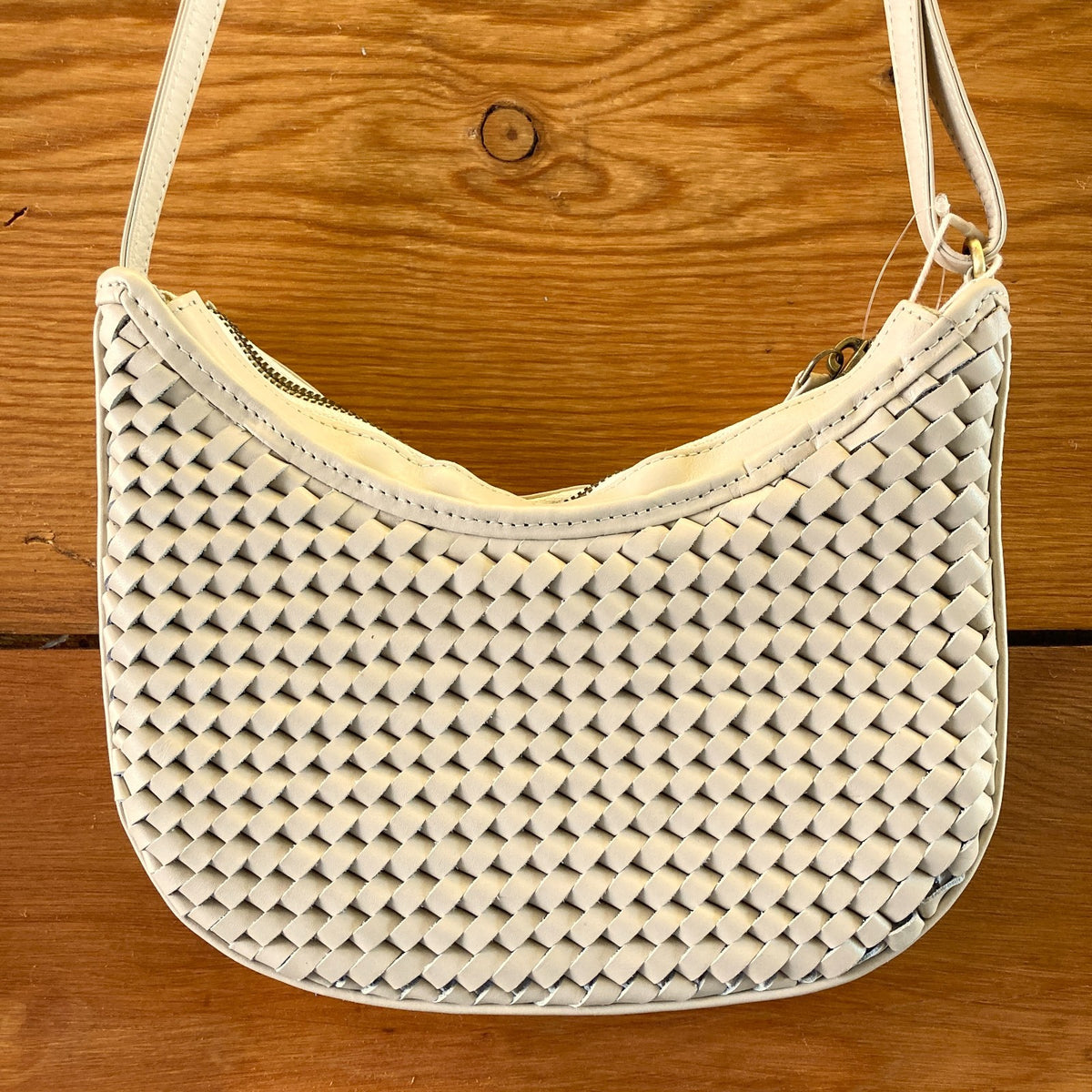 Bembien Cream Carre Weave Woven Leather Mini Sling NEW Bag - 0612SM