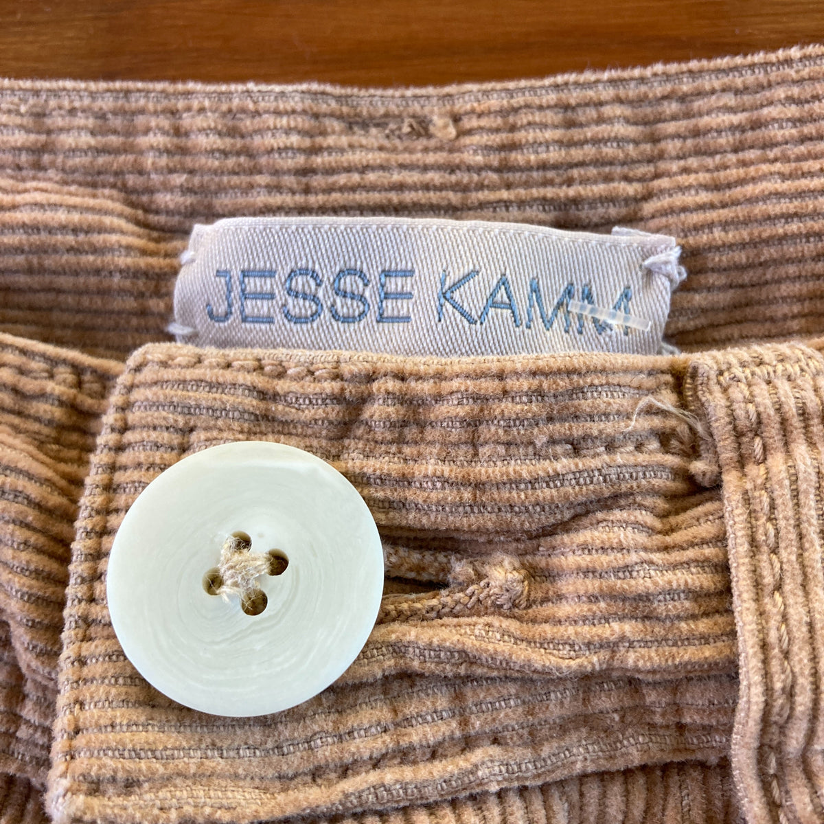 Jesse Kamm $395 Tan Corduroy Wide Leg High Rise Sailor Pants - Size 6 - 0619BL
