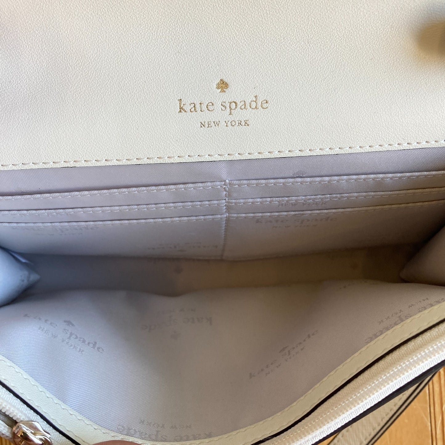 Kate Spade White Saffiano Leather Perry Crossbody Bag Wallet Purse - 0705SG