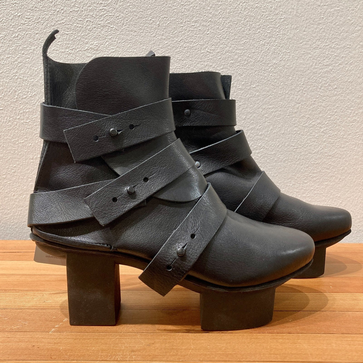 Trippen $495 Black Happy Free 3 Strap Boots - Size 38 / 8 - NEW w/ Box - 1122CT