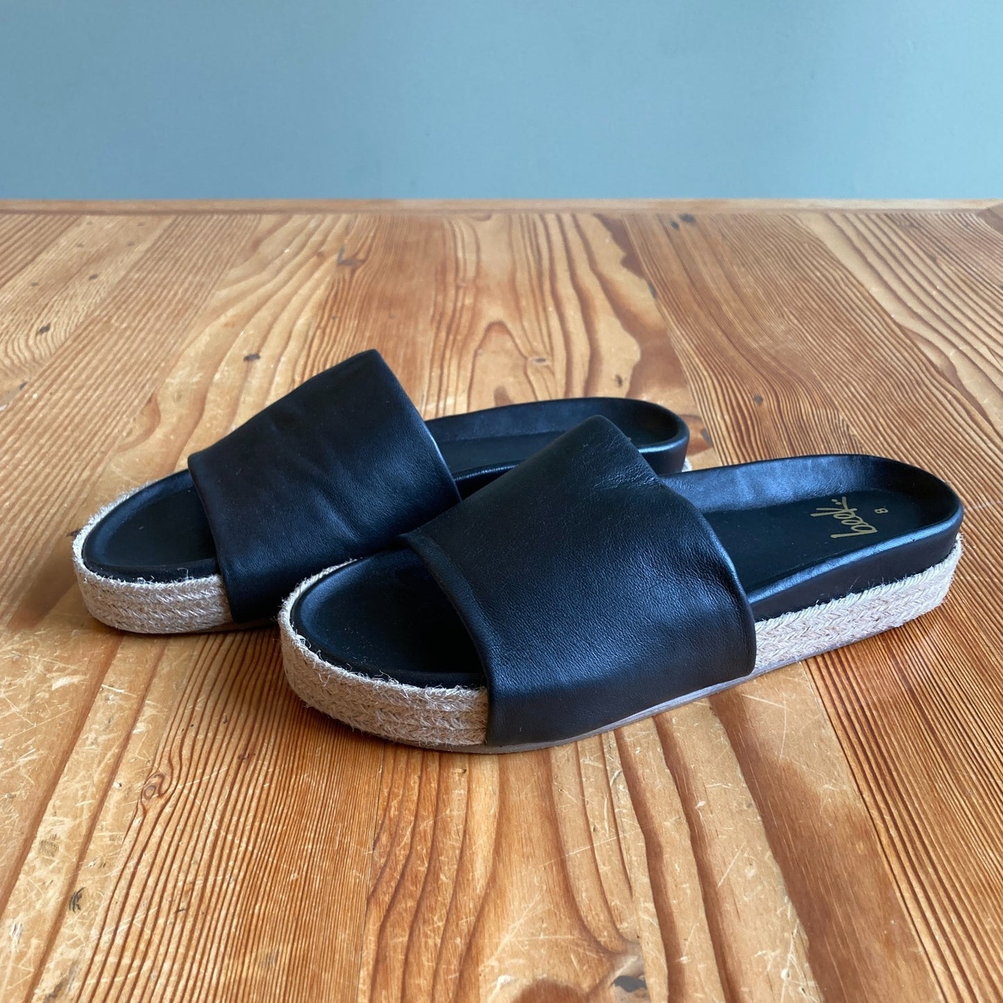 Beek Black Pelican Jute Espadrille Slides Shoes - Size 8 - NEW w/ Box - 4427SC