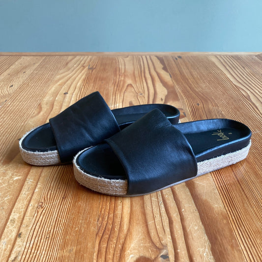 Beek Black Pelican Jute Espadrille Slides Shoes - Size 8 - NEW w/ Box - 4427SC