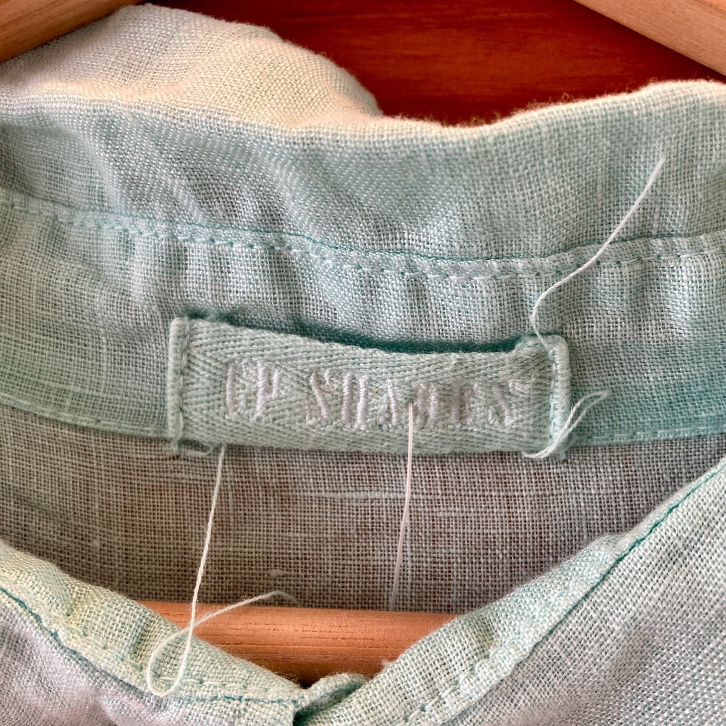 CP Shades Light Blue 100% Linen Long Sleeve V-Neck Dress - Size M - 0721DK