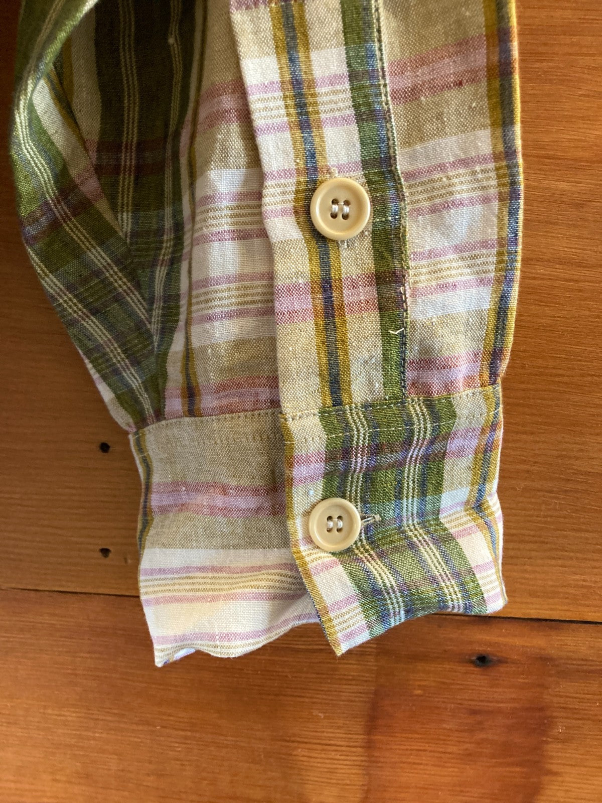 Momoni Plaid Linen Italian Made Hooded Zip Up Jacket - Size 38 / M - 4427SC