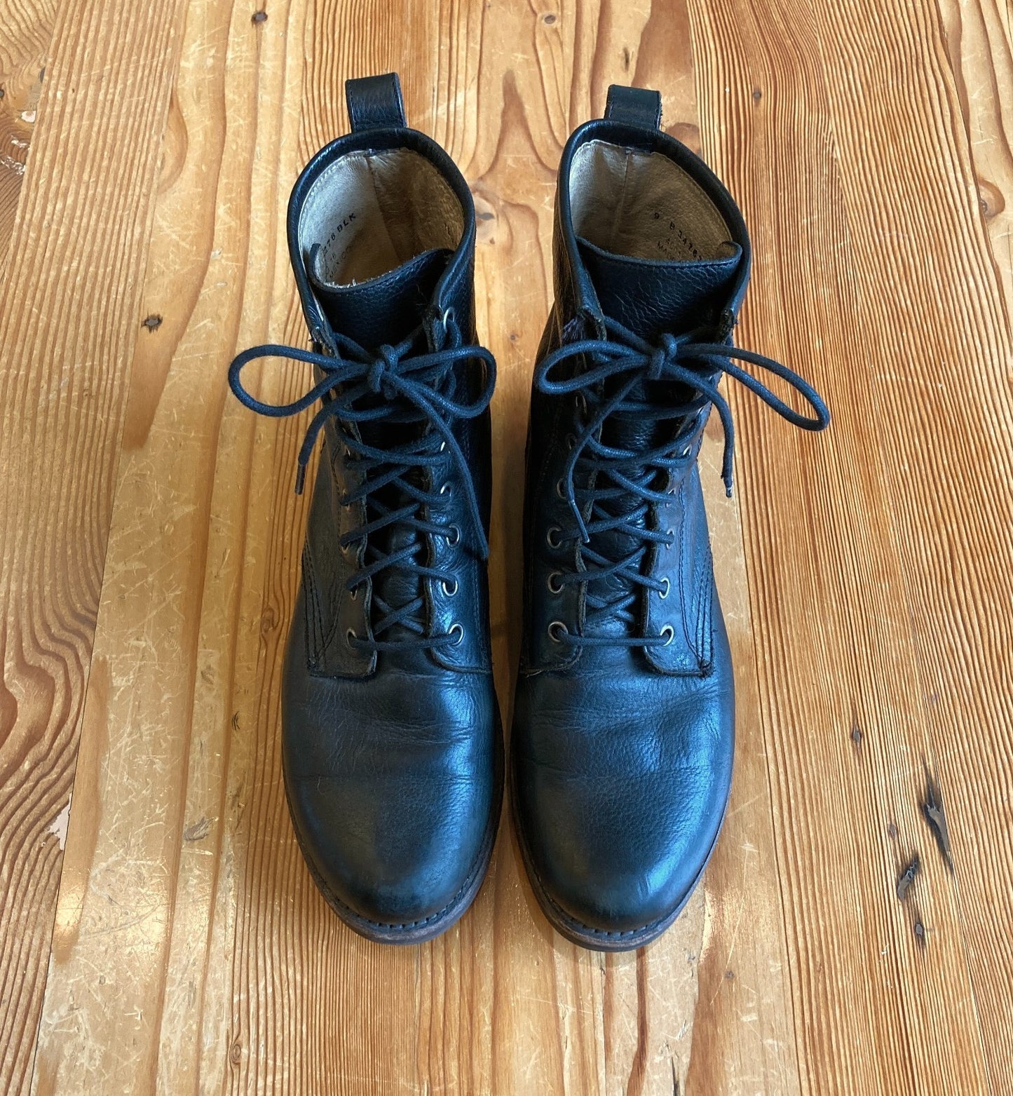 Frye Black Leather Veronica Flex Womens Combat Boots - Size 9 - 0107KA