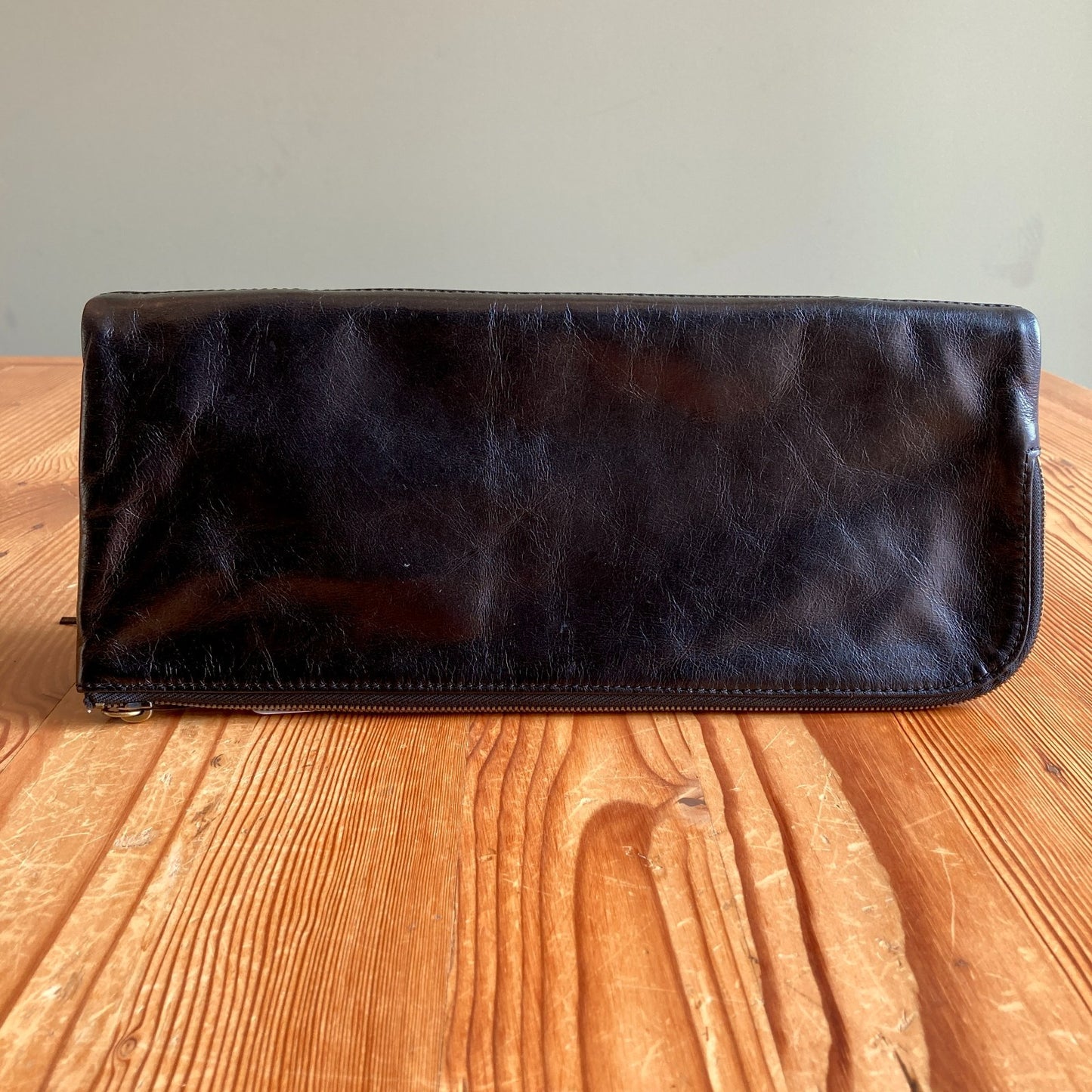 Hobo International Black Leather $168 Raine Foldover Clutch Bag - 0706KS