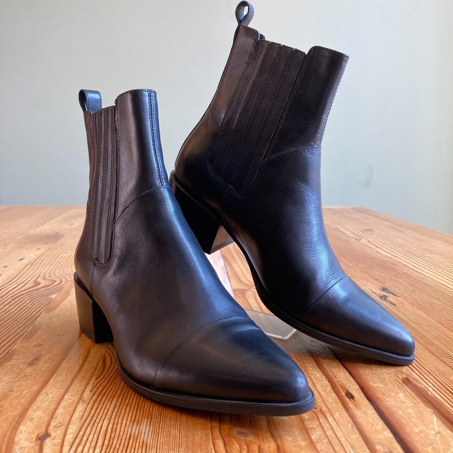 Vagabond Black Smooth Leather Marja Ankle Boots - Size 39 / 9 - 0511DR