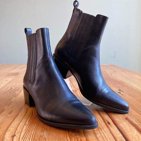 Vagabond Black Smooth Leather Marja Ankle Boots - Size 39 / 9 - 0511DR