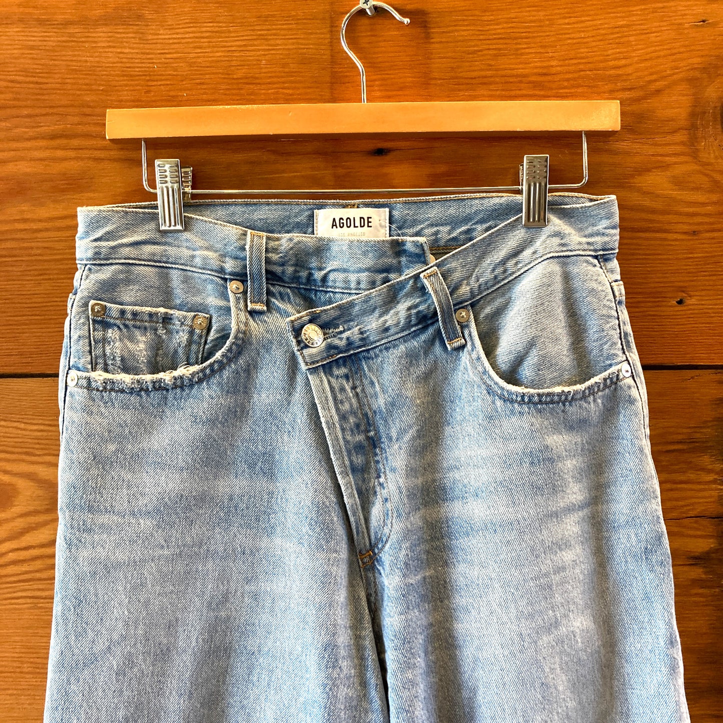 AGOLDE $198 Criss Cross Upsized Button Front Relaxed Jeans - Size 25 - 0607AB