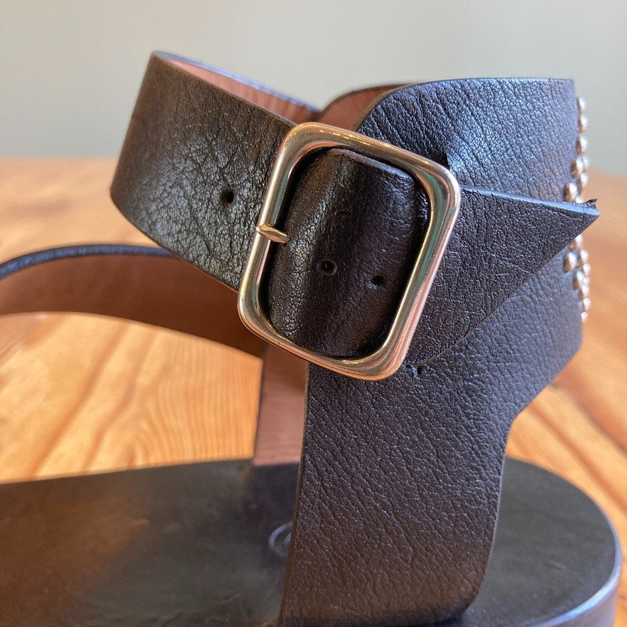 Calleen Cordero Black Leather Amanda Sandals - Size 8.5 - EUC w/ Box - 4427SC