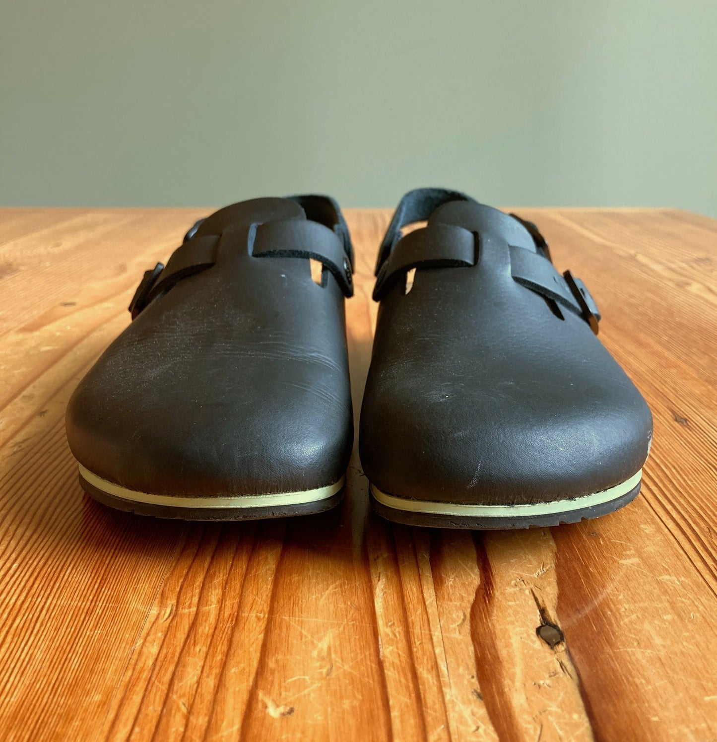 Birkenstock Black Leather Slingback Tokio Pro Clogs Shoes - Size 39 / 8 - 0928HF
