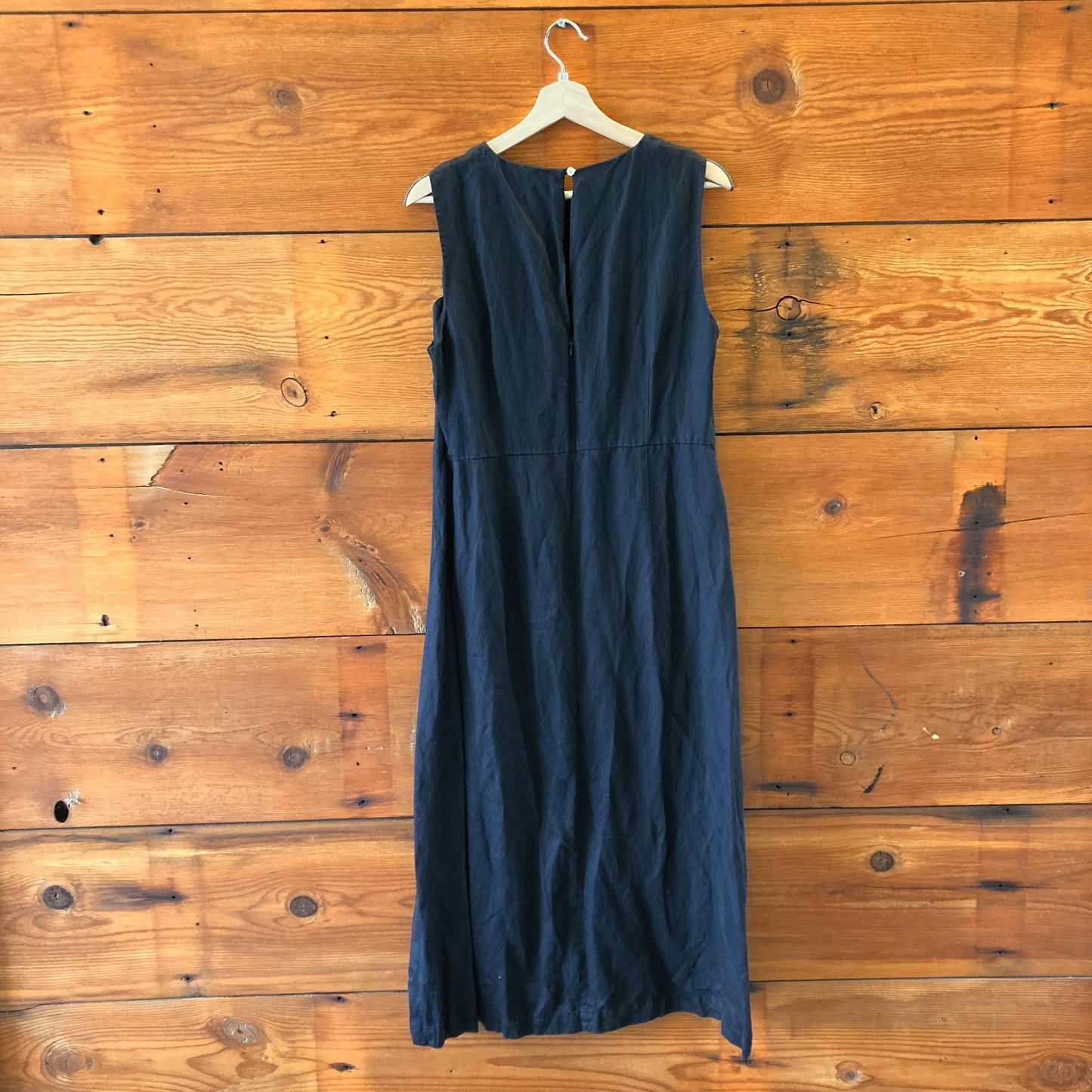 Jenni Kayne Black Sleeveless Linen Blend Midi Dress - Size XL - 0924GC