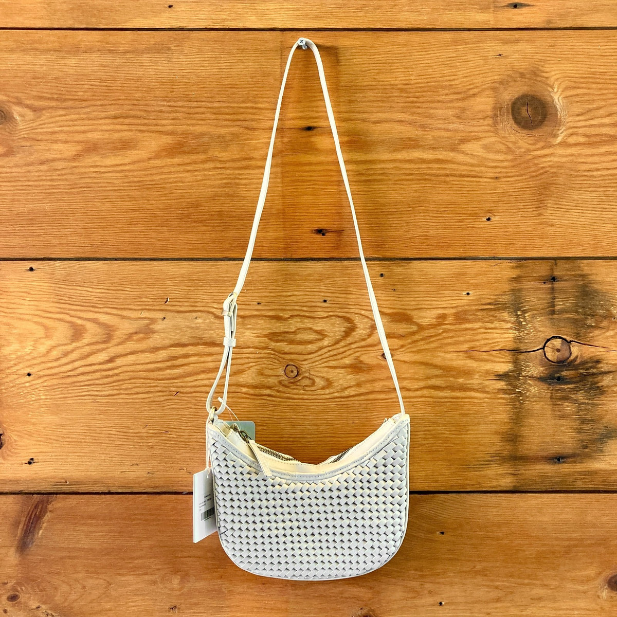 Bembien Cream Carre Weave Woven Leather Mini Sling NEW Bag - 0612SM