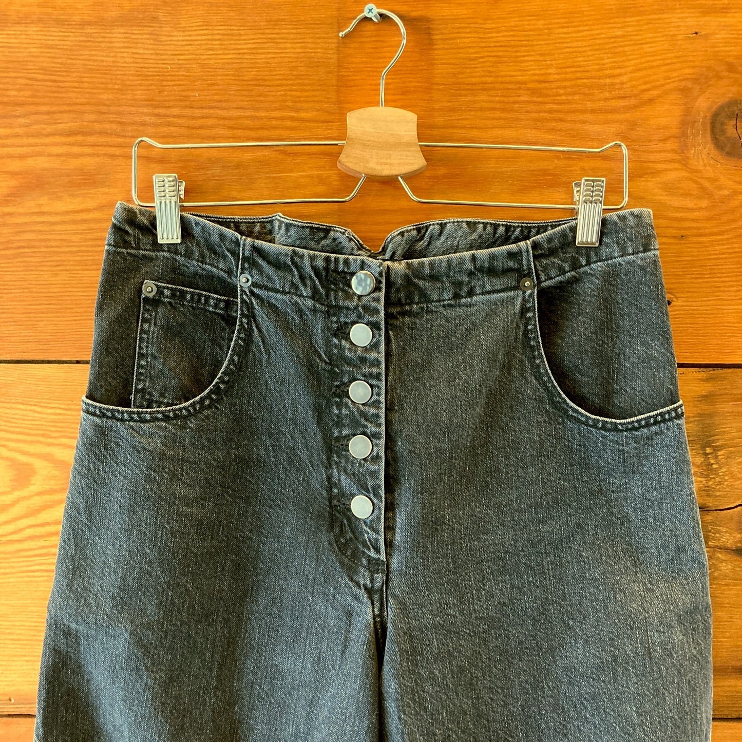 Rachel Comey Black Wash Barrel Leg Button Fly Elkin Jeans - Size 6 - 0204MP