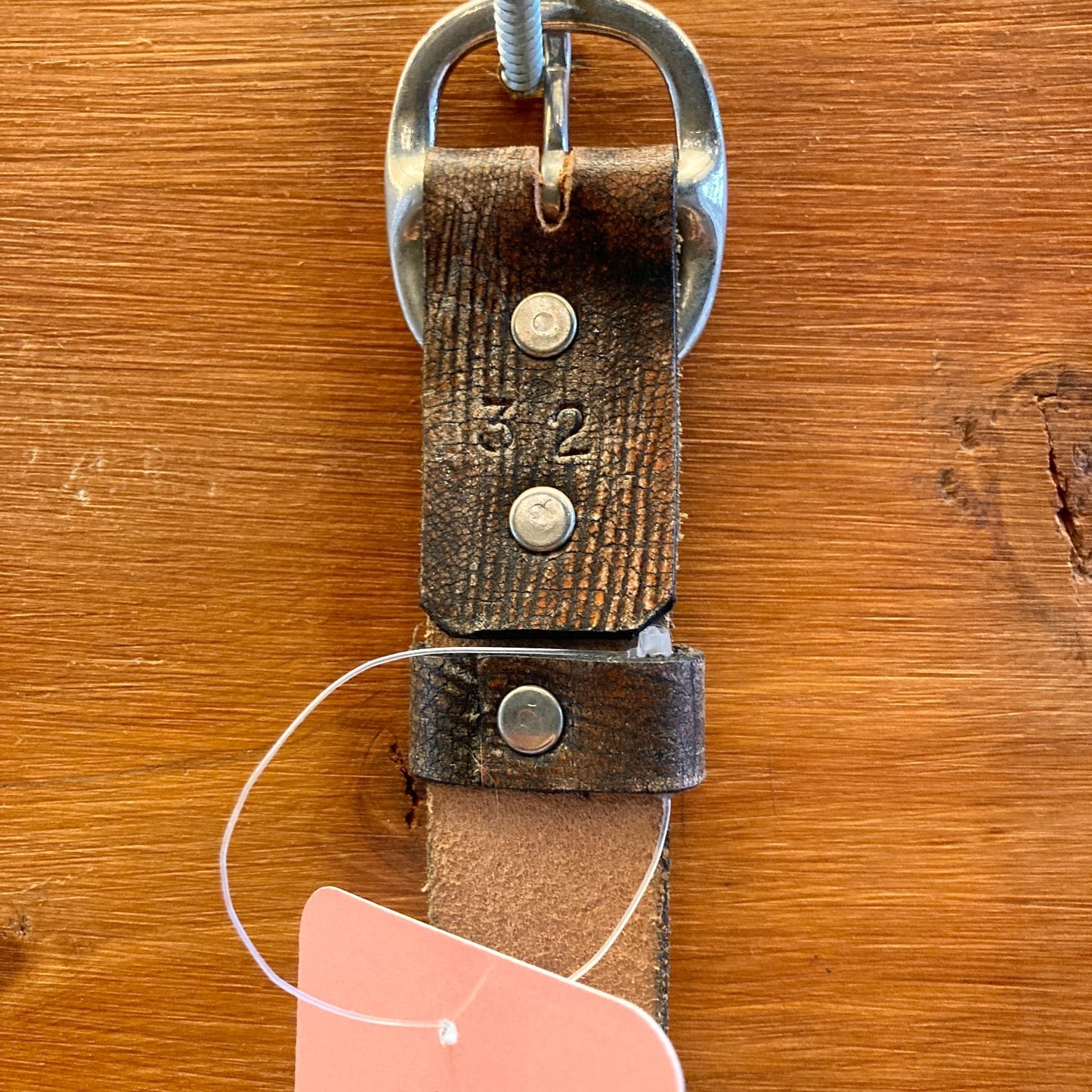 32 - Calleen Cordero Bronze Crackled Leather w/ Silver Metal Studded Belt 0224DM