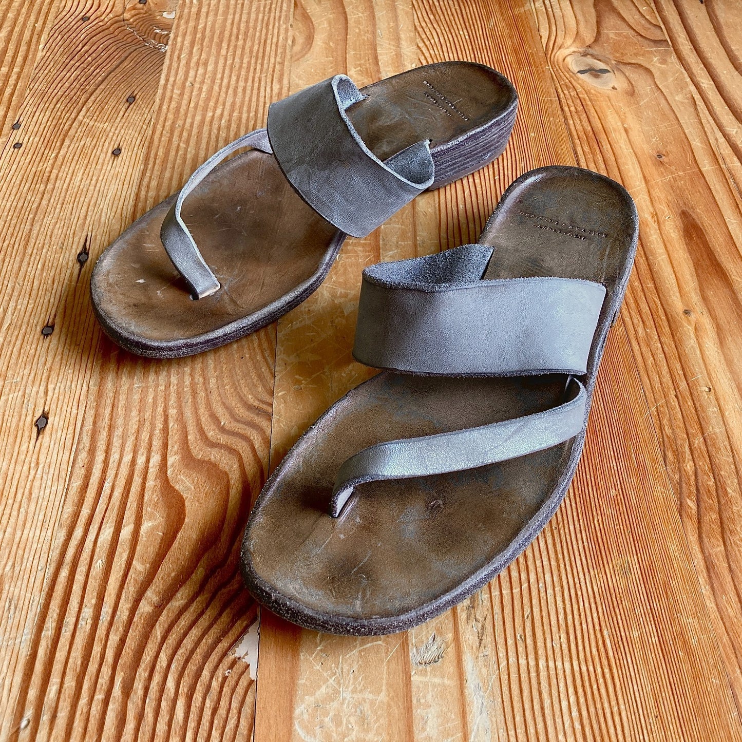 Officine Creative Gray Leather Strappy Sandals Shoes - Sz 37 - w/ box -  0121PK