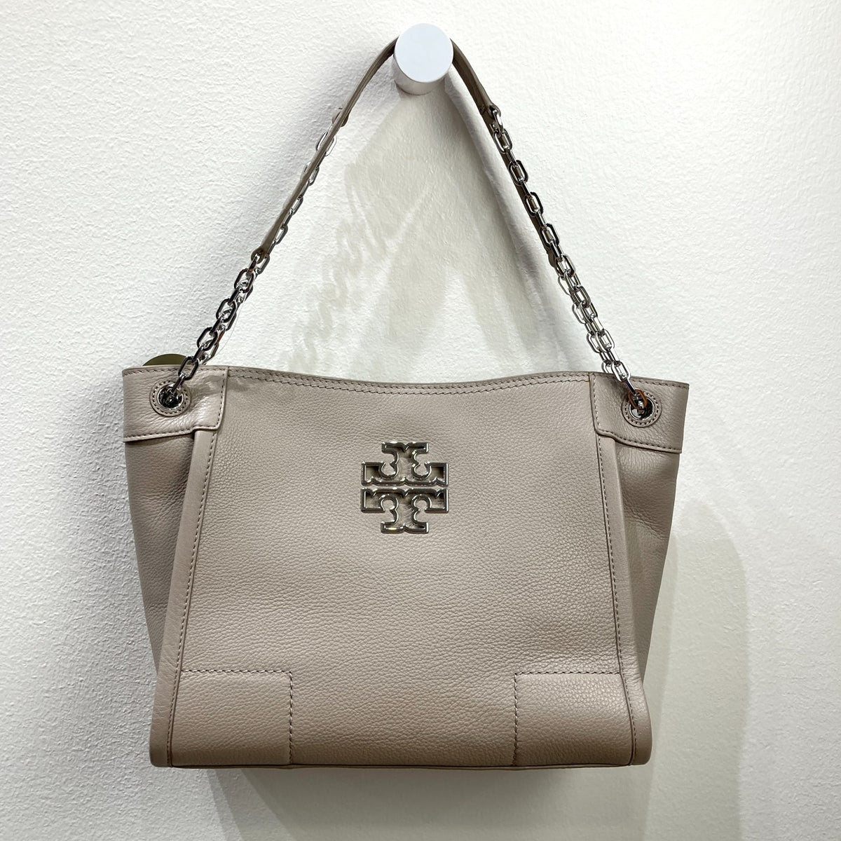Tory Burch $475 French Gray Britten Satchel Purse Bag NEW - 1017SC
