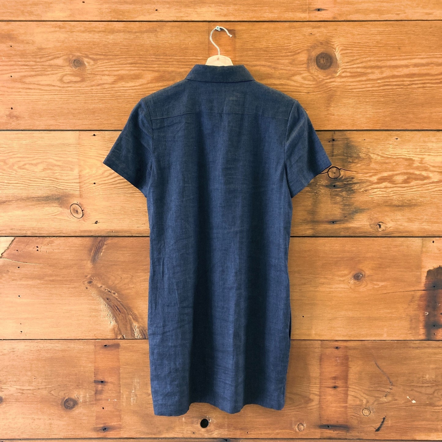 Theory Navy Short Sleeve Button Front Linen Blend Dress - Size P / XS - 0203DE