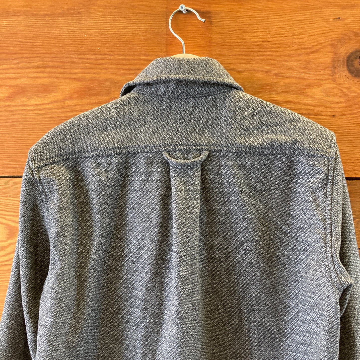 Anian Gray Jericho Wool Button Front Shirt Jacket - Mens Size M - 0312IG