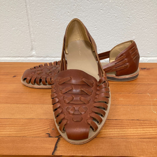 Nisolo Brown Woven Leather Huarache Sandals Shoes - Size 9.5 - 0815CJ