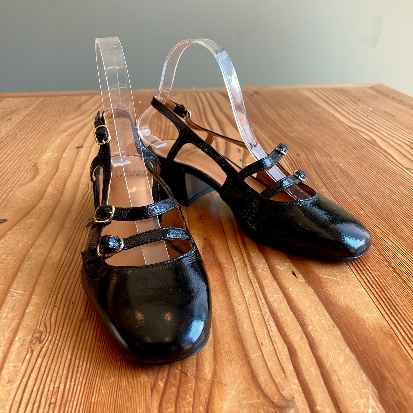 Sezane Black Patent Leather Paula Babies Slingback Shoes - Size 38 / 7 - 0708LG