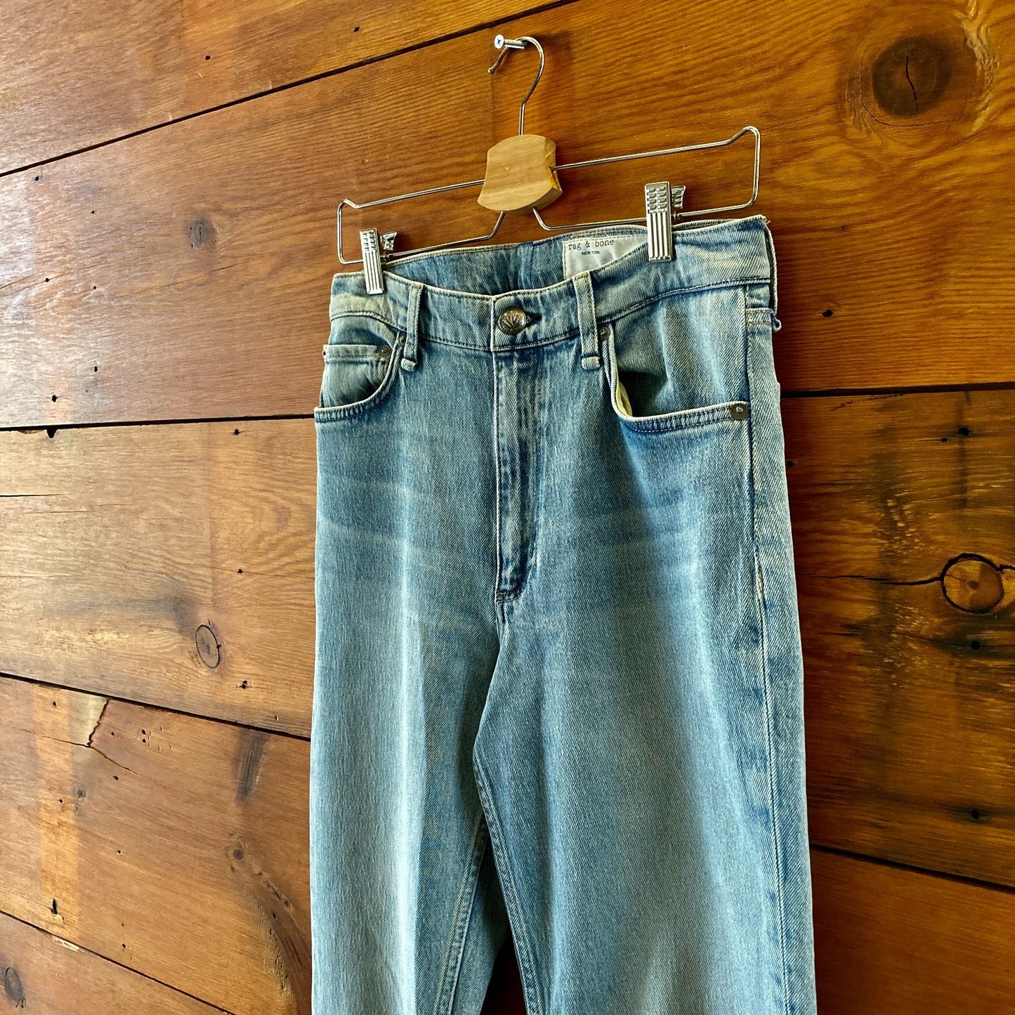 Rag & Bone Light Wash Denim High Rise Straight Leg Jeans - Size 28 - 1122KP