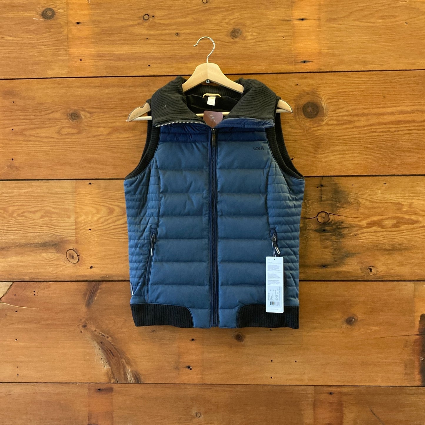 M - Lole $200 Navy Blue Nights Zip Up Brooklyn Puffer Vest NEW 1226MT