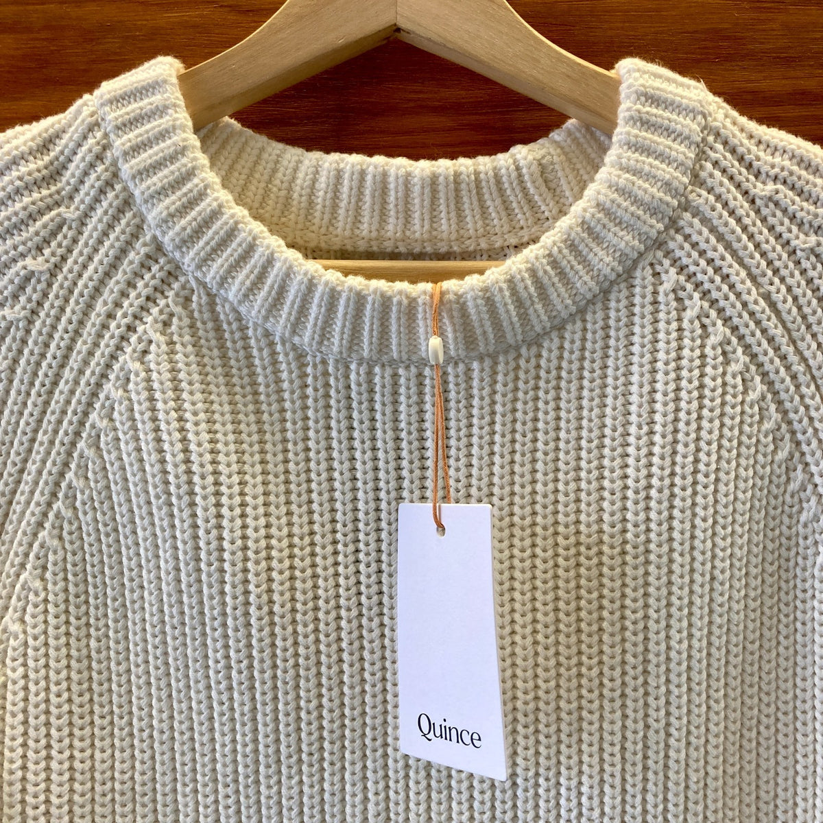 Quince NEW White Fisherman Crew Neck Organic Cotton Sweater - Size S - 0621AF