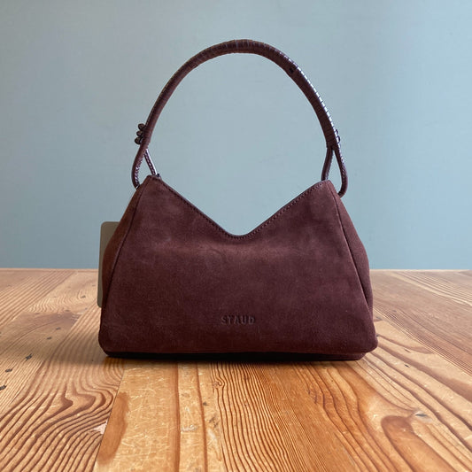 Staud $365 Mahogany Suede Leather Shoulder Bag Crossbody Purse EUC - 0317JF