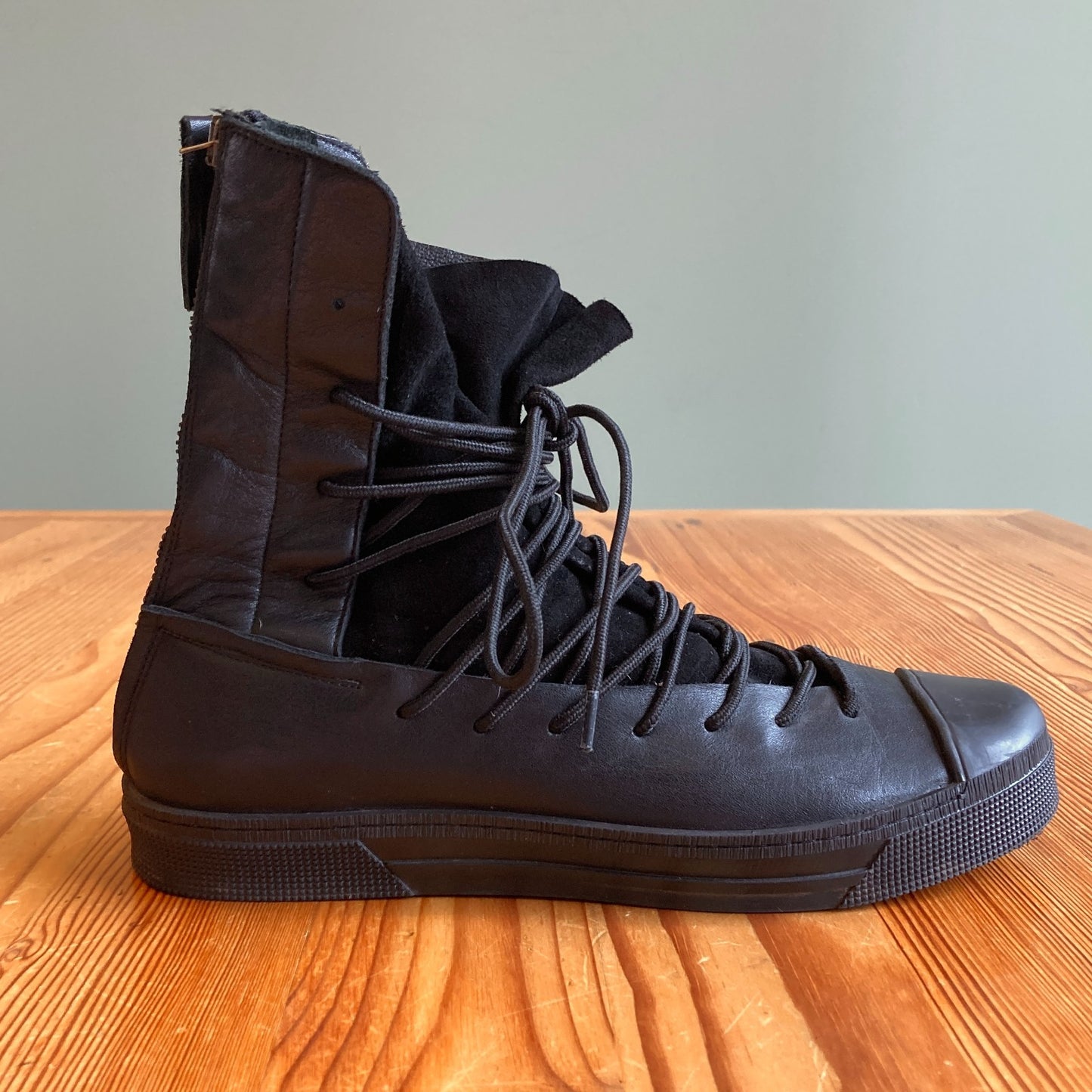 40 - Marcella New York Black Leather Lace Up Alicia Sneaker Boots 0313AH