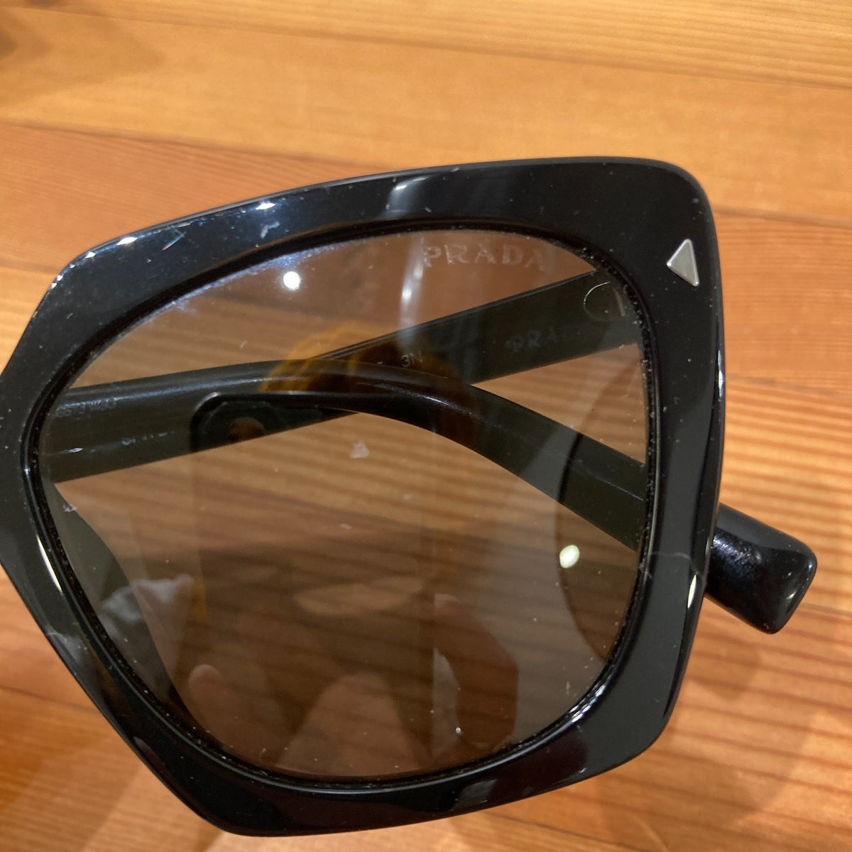 Prada Black Square Acetate Loden SPR 23Z Sunglasses w/ Case - 0903BN