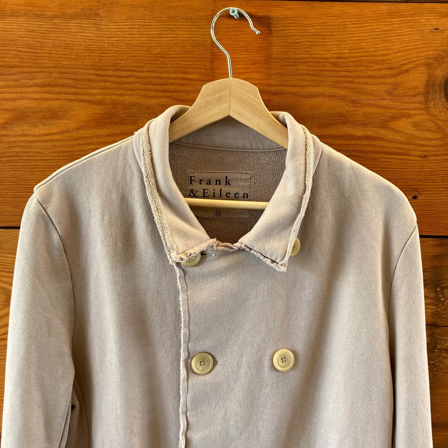Frank & Eileen $348 Tan Belfast Sweatshirt Peacoat Jacket - Size M - 4427SC