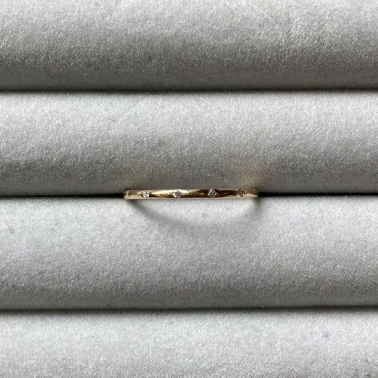 MALKA 14k Yellow Gold .03 CTW Flush-Set Diamond Wedding Band Ring - 7 - 0120NE