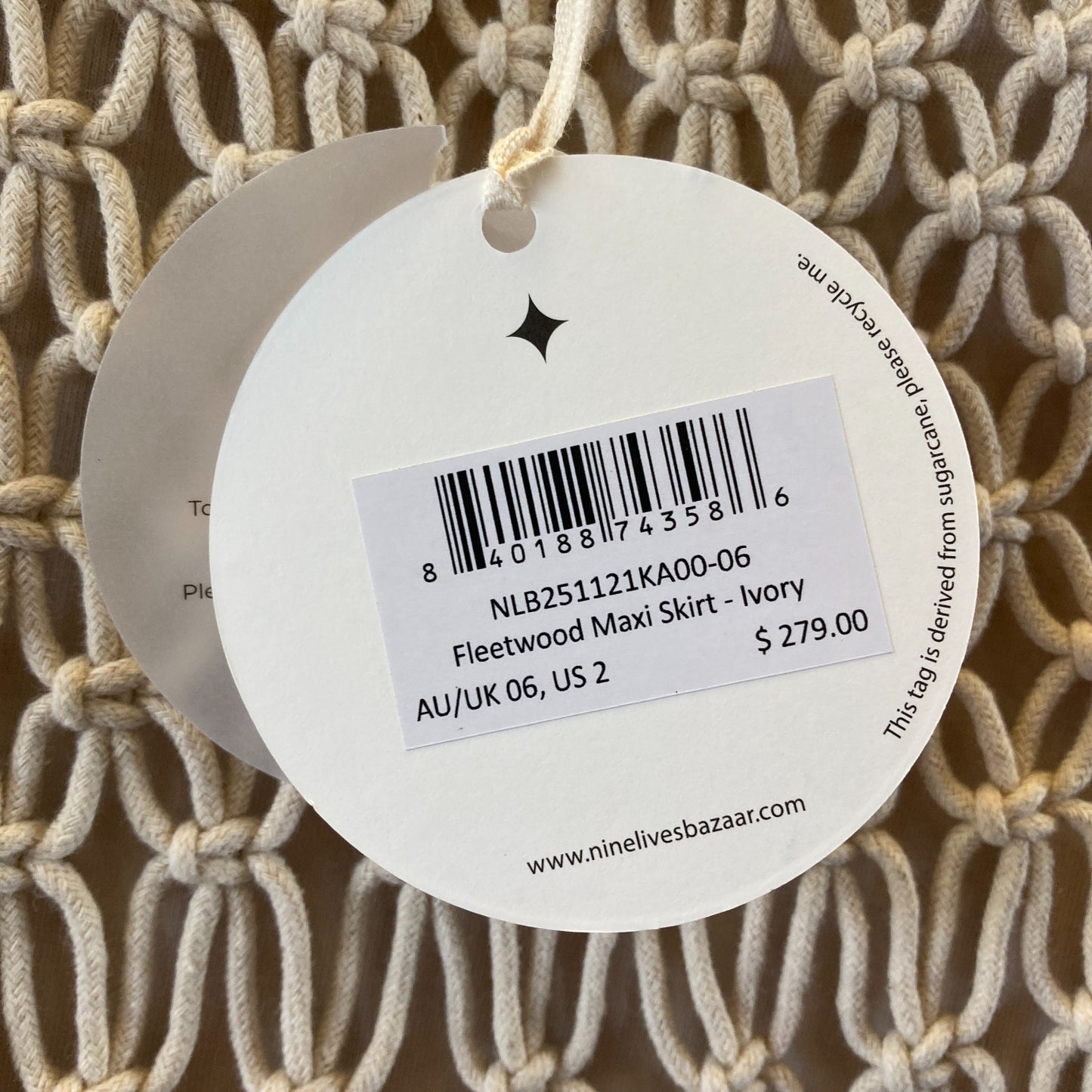 Nine Lives Bazaar $279 Net Beaded Fleetwood Midi Skirt - Size 2 - NEW - 0527LM