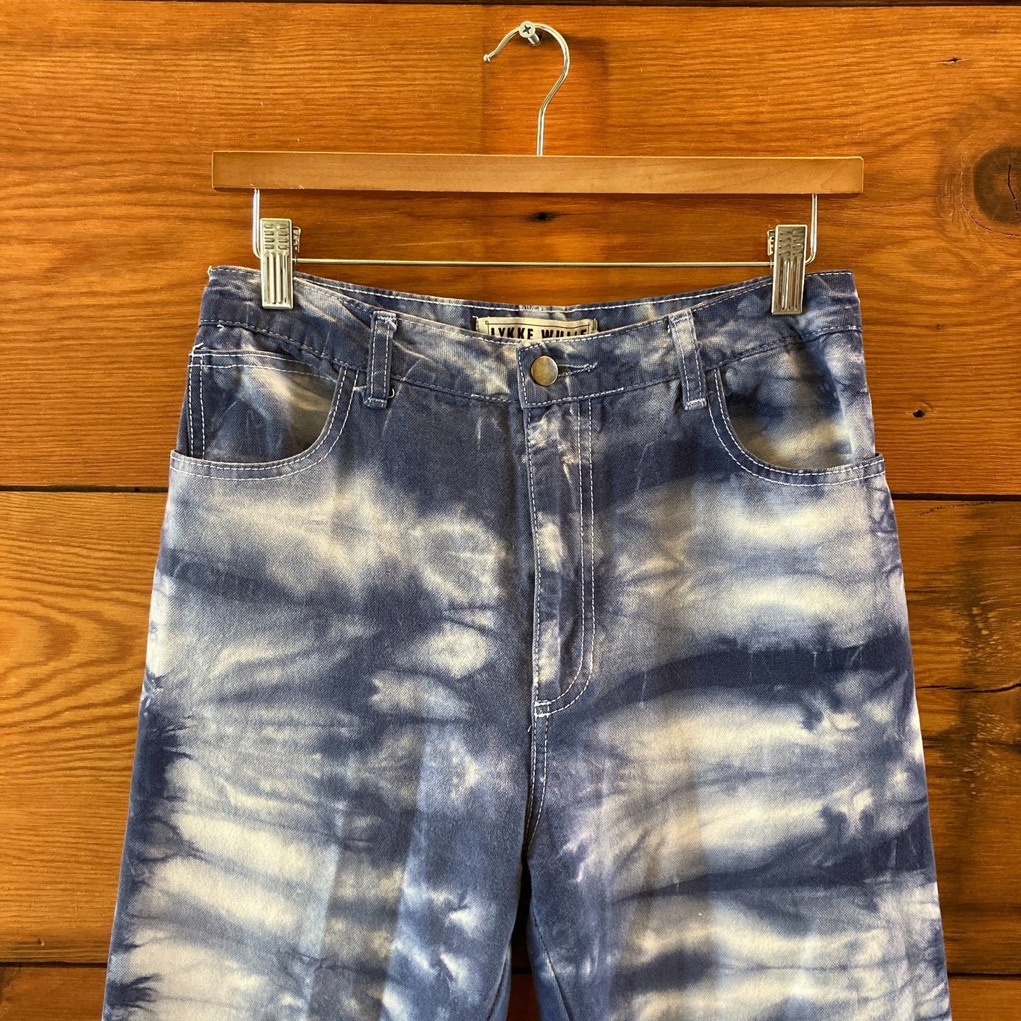 Lykke Wullf Blue Tie Dye Workwear Carpenter Straight Leg Pants - Size 4 - 1002MG
