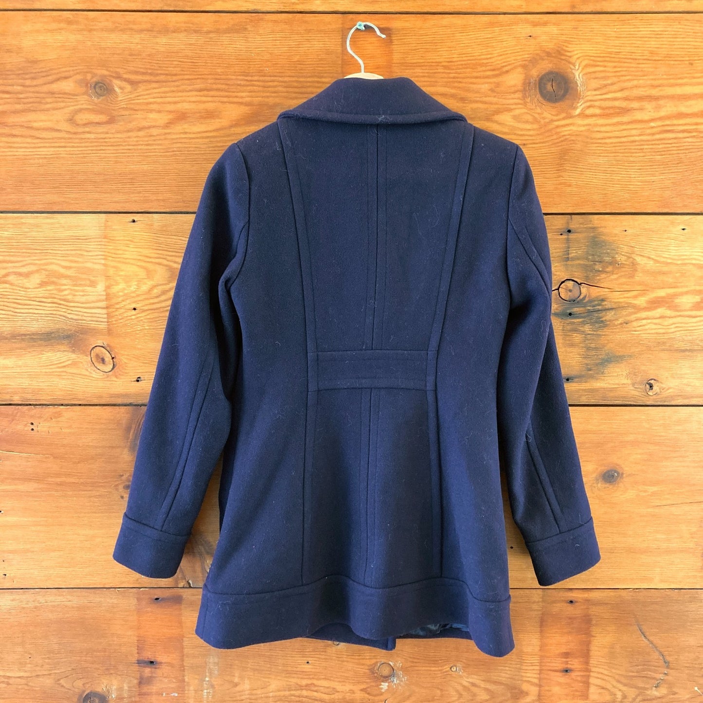 XS - Pendleton Navy Blue Wool Double Breasted Fitted Pea Coat Jacket 0818SL