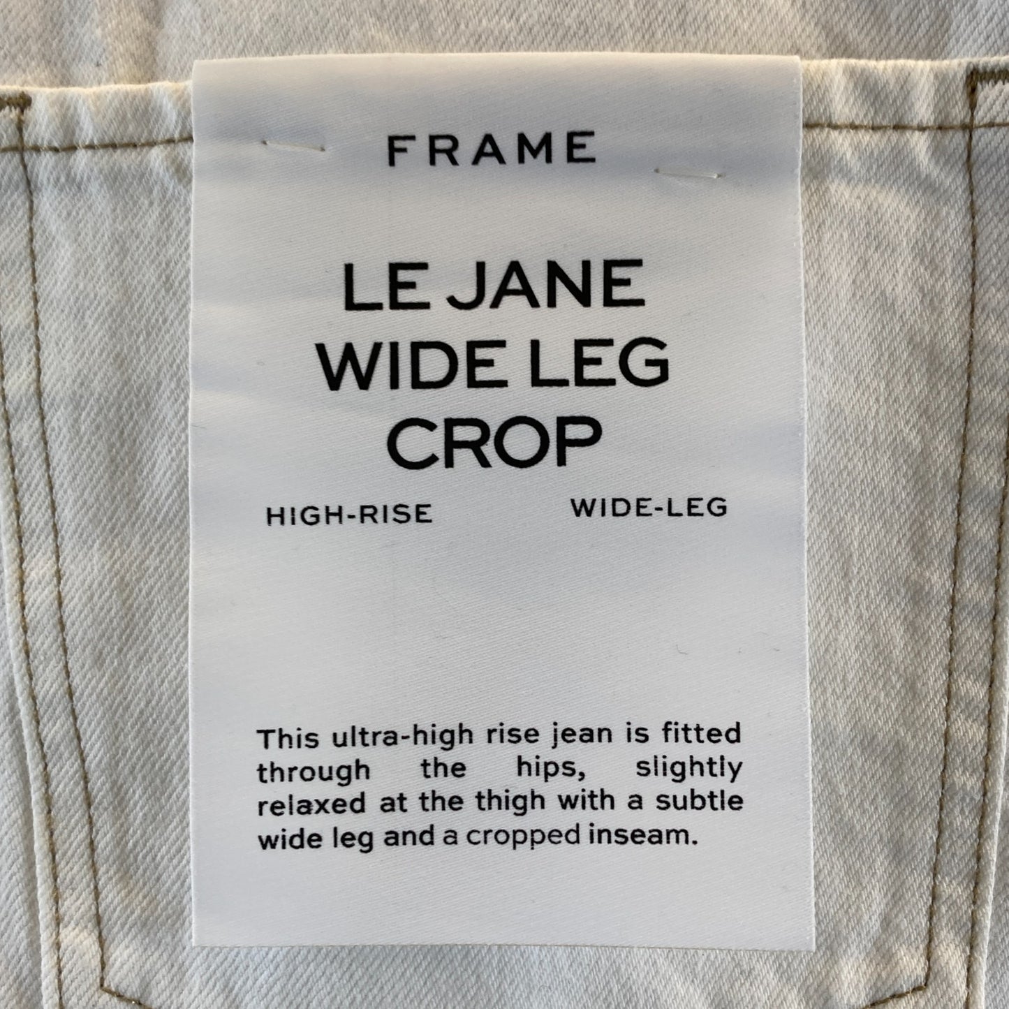 Frame $278 White Wide Leg Frayed Hem Le Jane Crop Jeans - Size 32 - NEW - 0417DL