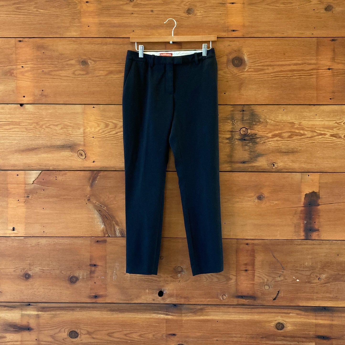 36 / S - Altuzarra Black Flat Front Cigarette Leg Ankle Crop Trouser Pant 0508DK