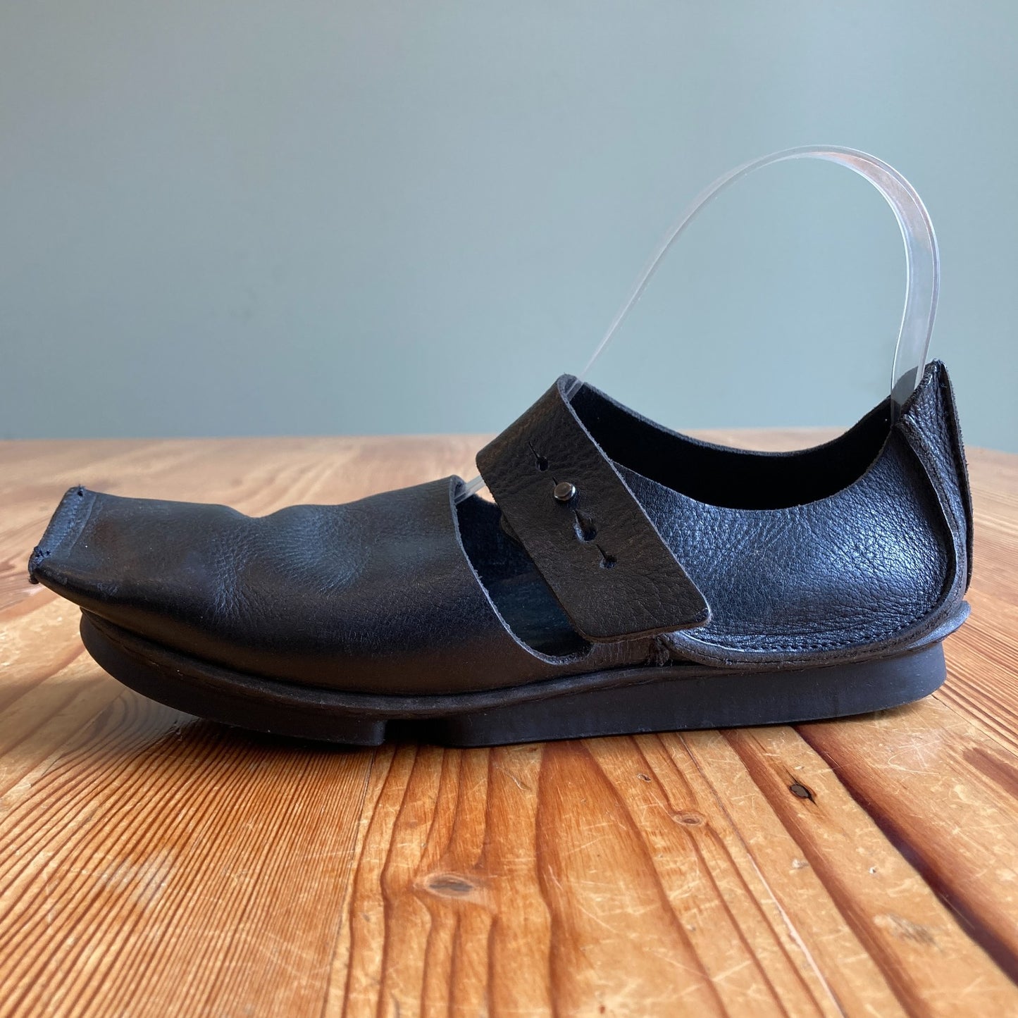Trippen Black Leather Mary Jane Square Toe Shoes - Size 38 / 7.5 - 0517DS