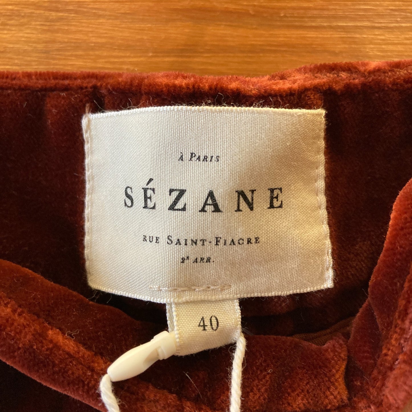 40 / 8 US - Sezane $180 Sienna Brown Velvet Wide Leg Trouser Pants NEW 1022SW
