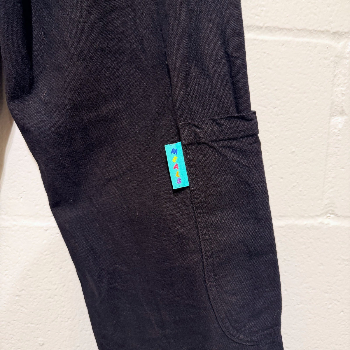 Meals Black Heavy Cotton Chef Baggy Fit Utility Cargo Leg Pants- Sz XS - 1201CC
