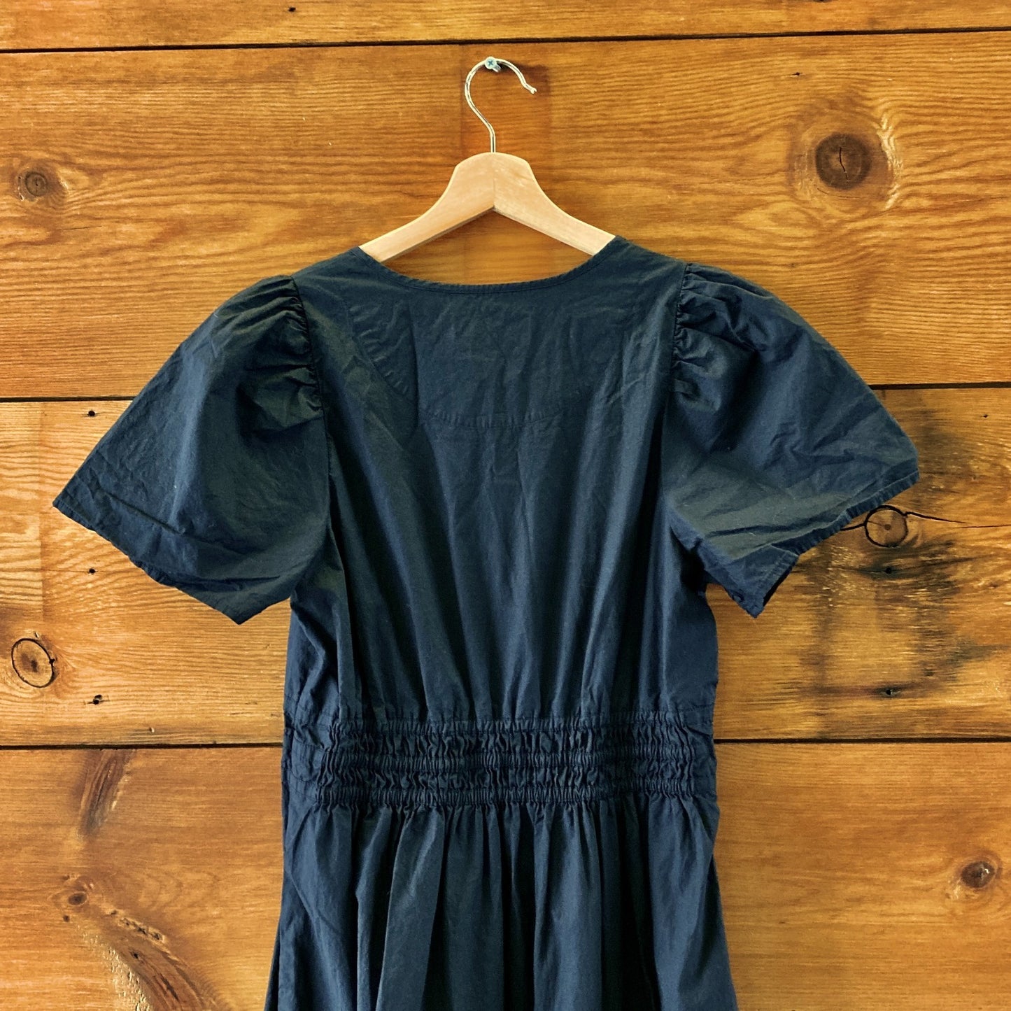by Anthropologie Black Poplin Cotton Somerset Midi Dress - Size L - 4427SC