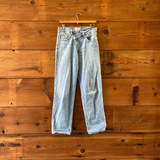 26 - AGOLDE $198 Criss Cross Upsized Button Front Relaxed Jeans 0606RO