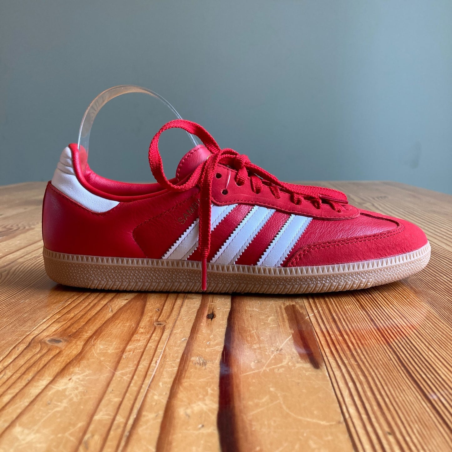 Adidas Red Leather Samba OG Womens Low Top Shoes - Sz 9.5 - NEW w/ Box - 1206HP