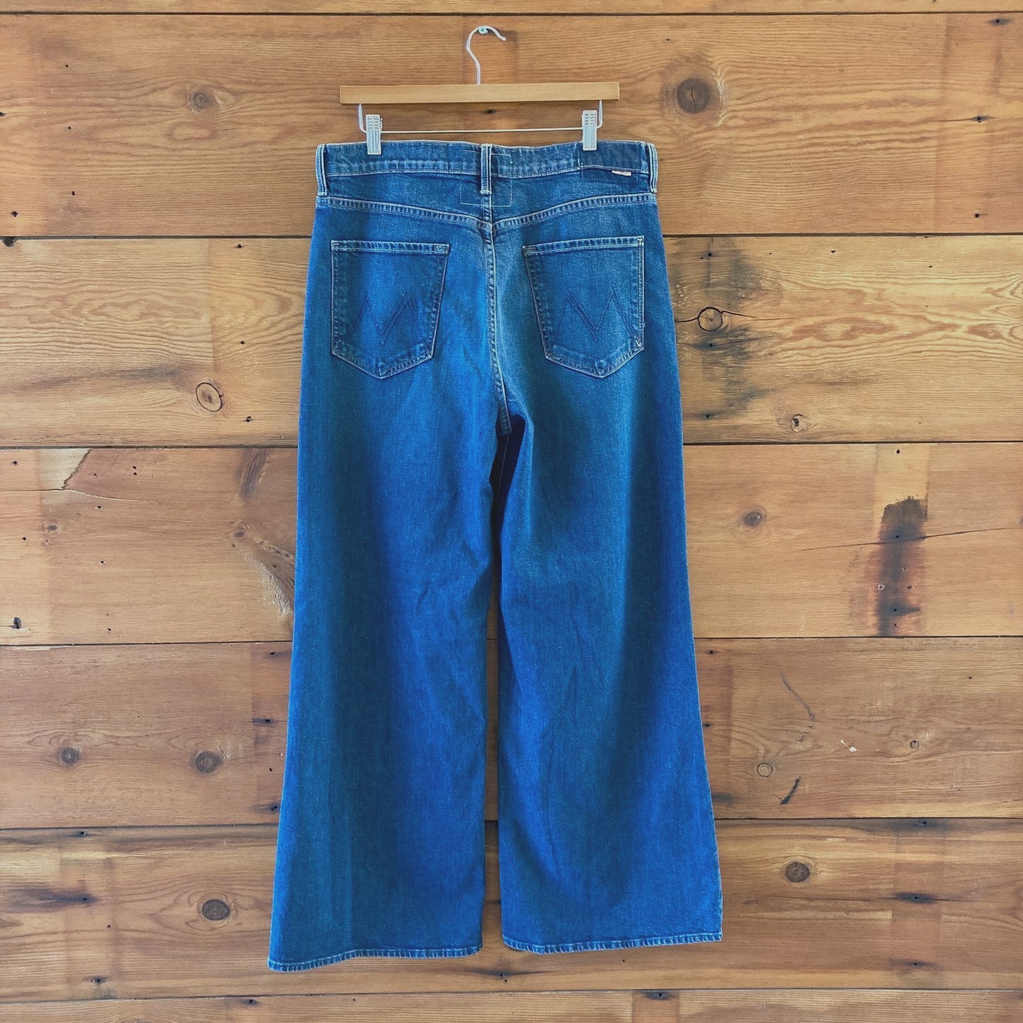 33 - Mother Superior Ditcher Roller Sneak Cannonball Wash Wide Leg Jeans 0129CB