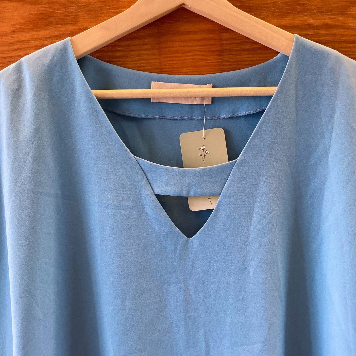 Cacharel Light Blue Short Sleeve V-Neck Shift Dress - Size M / L - 0813KW
