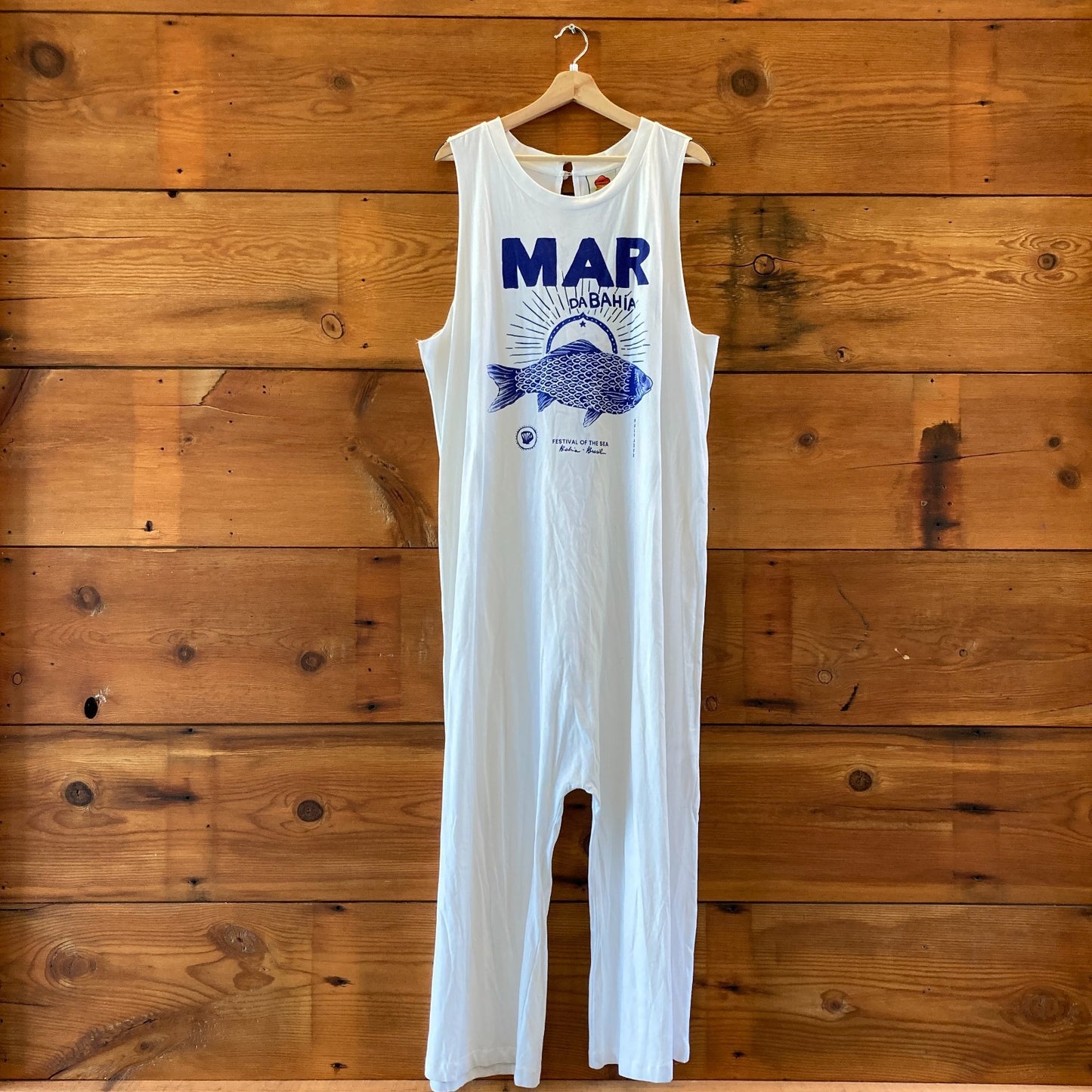 Farm Rio NEW White Mar De Bahia Sleeveless Jumpsuit - Size XL - 0218NM